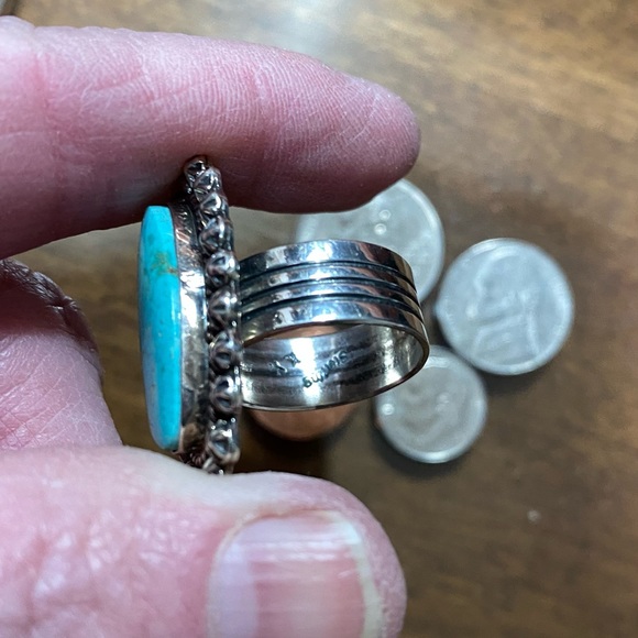 Turquoise Silver Ring Native American made - Picture 12 of 12